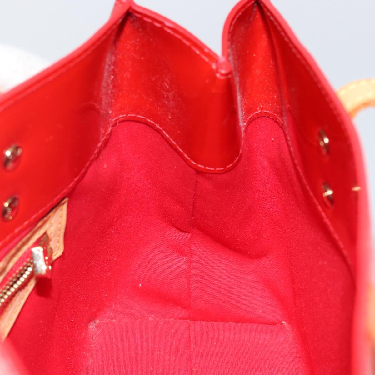 LOUIS VUITTON Monogram Vernis Reade PM Hand Bag Red Rouge M91088 LV Auth 142872