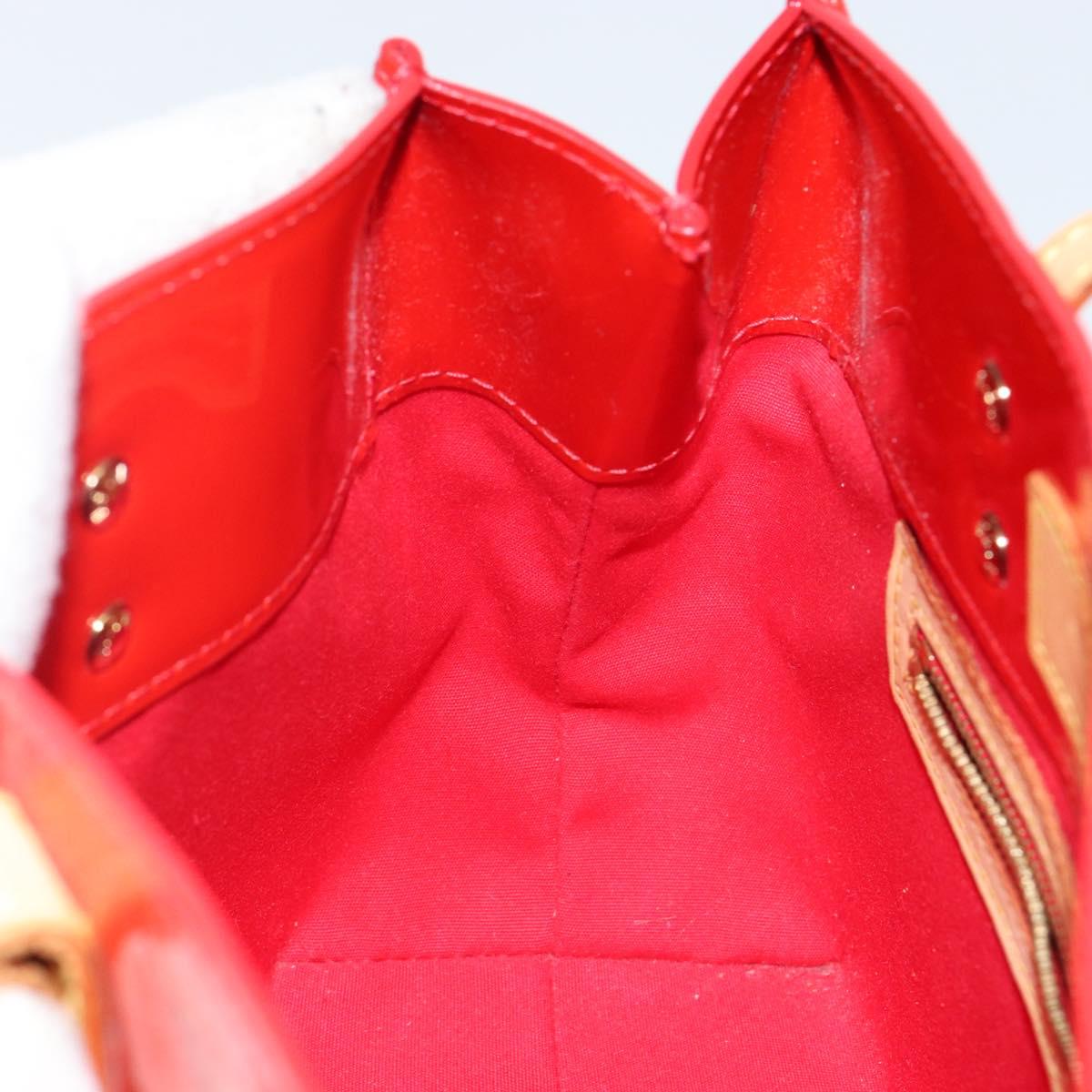 LOUIS VUITTON Monogram Vernis Reade PM Hand Bag Red Rouge M91088 LV Auth 142872