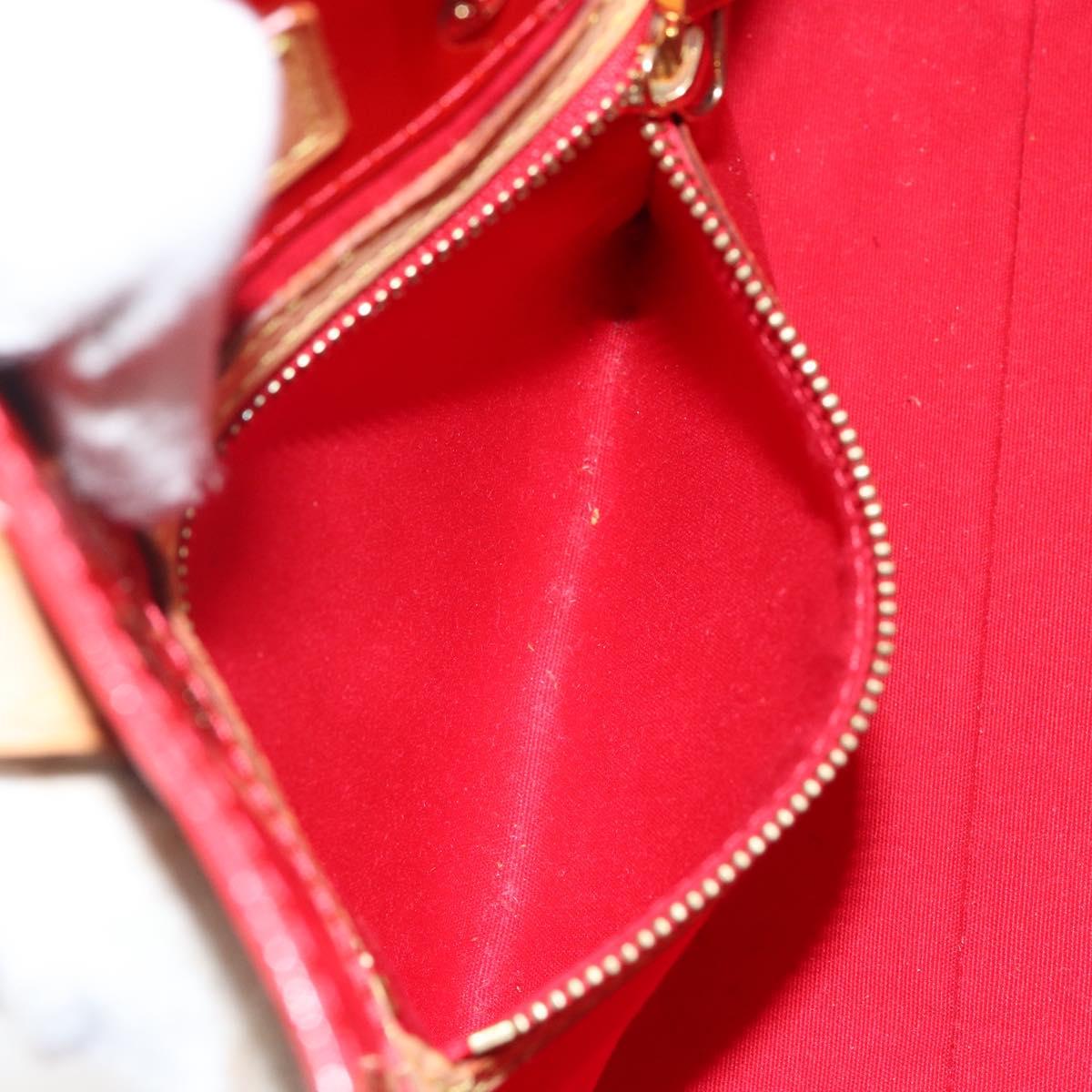 LOUIS VUITTON Monogram Vernis Reade PM Hand Bag Red Rouge M91088 LV Auth 142872
