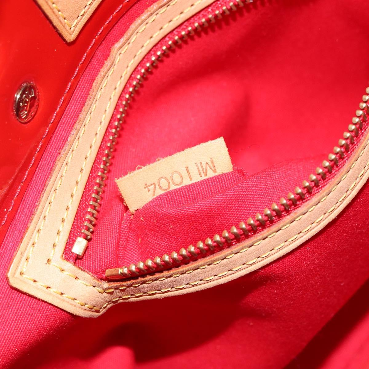 LOUIS VUITTON Monogram Vernis Reade PM Hand Bag Red Rouge M91088 LV Auth 142872
