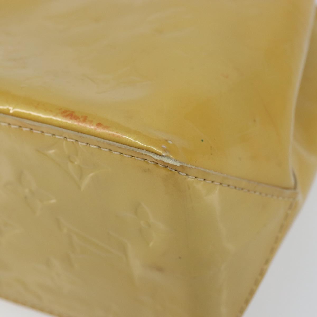 LOUIS VUITTON Monogram Vernis Reade PM Hand Bag Beige M91334 LV Auth 142873