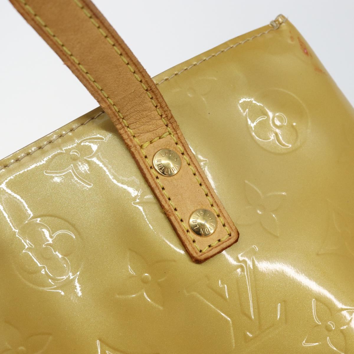 LOUIS VUITTON Monogram Vernis Reade PM Hand Bag Beige M91334 LV Auth 142873