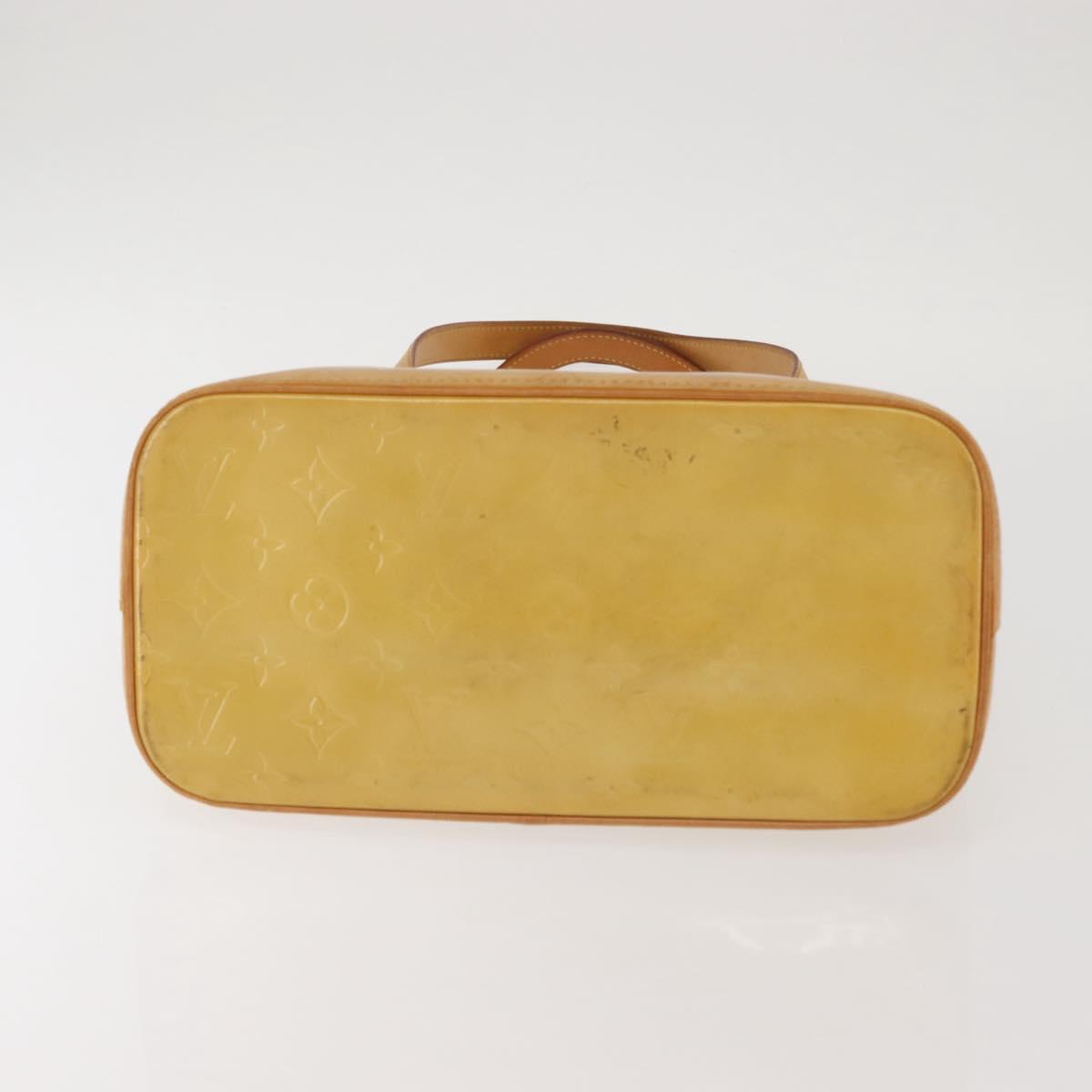 LOUIS VUITTON Monogram Vernis Houston Hand Bag Beige M91004 LV Auth 142874