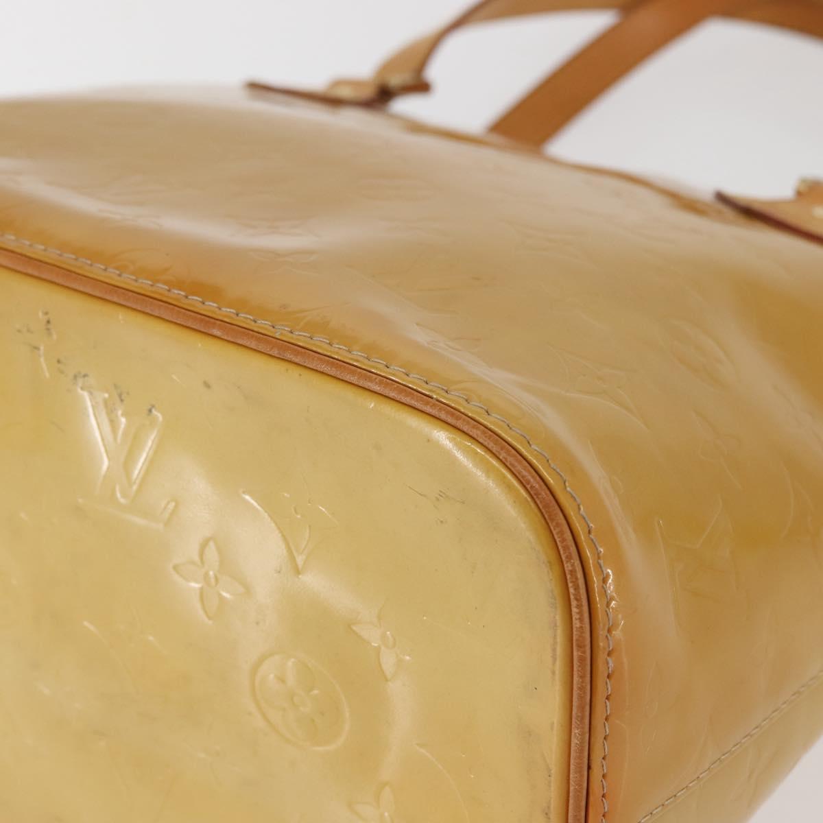 LOUIS VUITTON Monogram Vernis Houston Hand Bag Beige M91004 LV Auth 142874