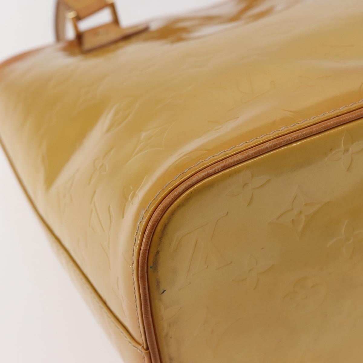 LOUIS VUITTON Monogram Vernis Houston Hand Bag Beige M91004 LV Auth 142874