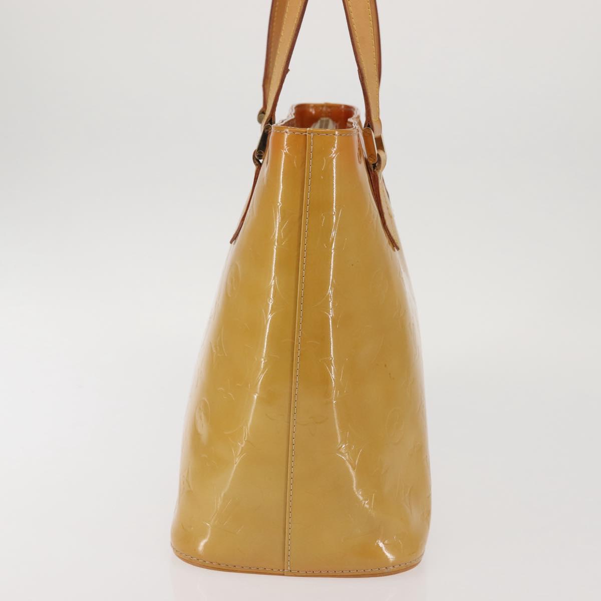 LOUIS VUITTON Monogram Vernis Houston Hand Bag Beige M91004 LV Auth 142874