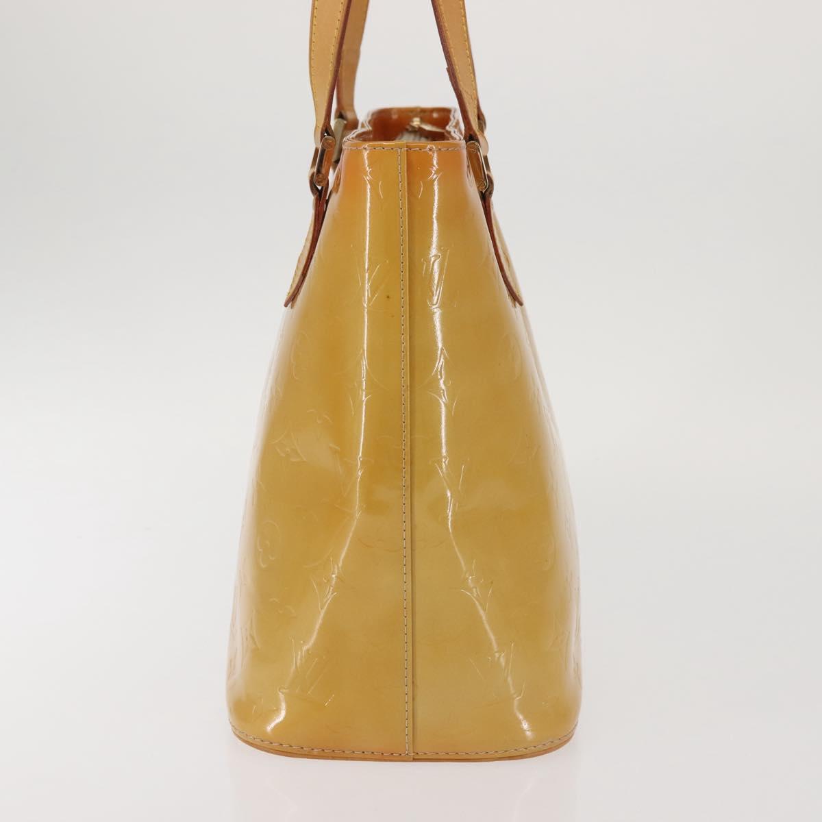 LOUIS VUITTON Monogram Vernis Houston Hand Bag Beige M91004 LV Auth 142874