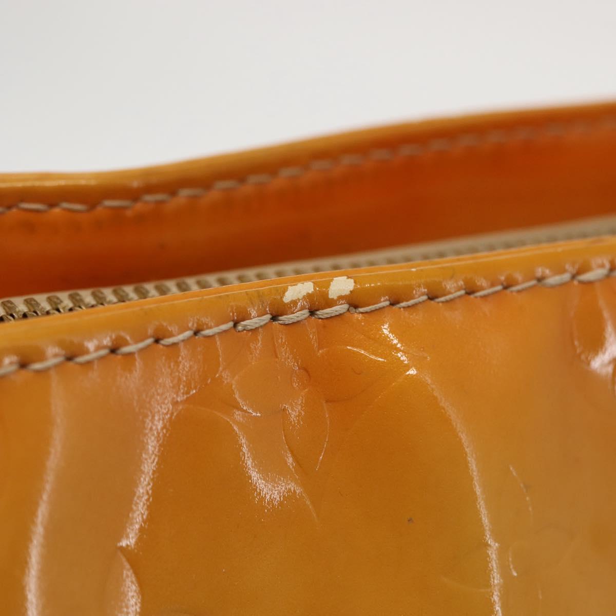 LOUIS VUITTON Monogram Vernis Houston Hand Bag Beige M91004 LV Auth 142874