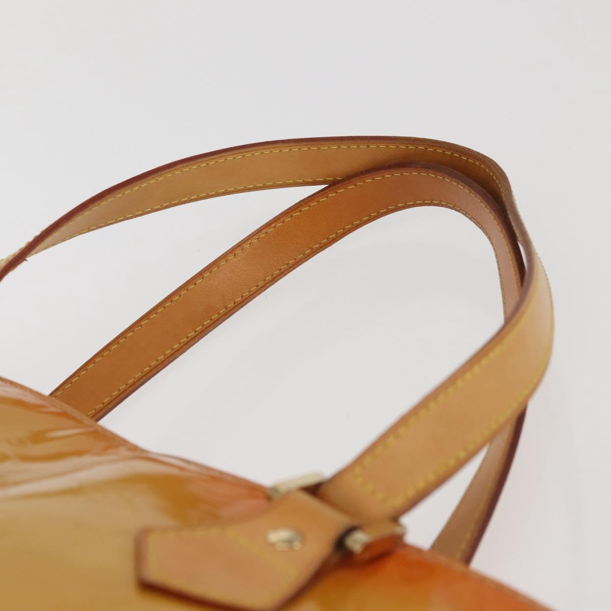 LOUIS VUITTON Monogram Vernis Houston Hand Bag Beige M91004 LV Auth 142874