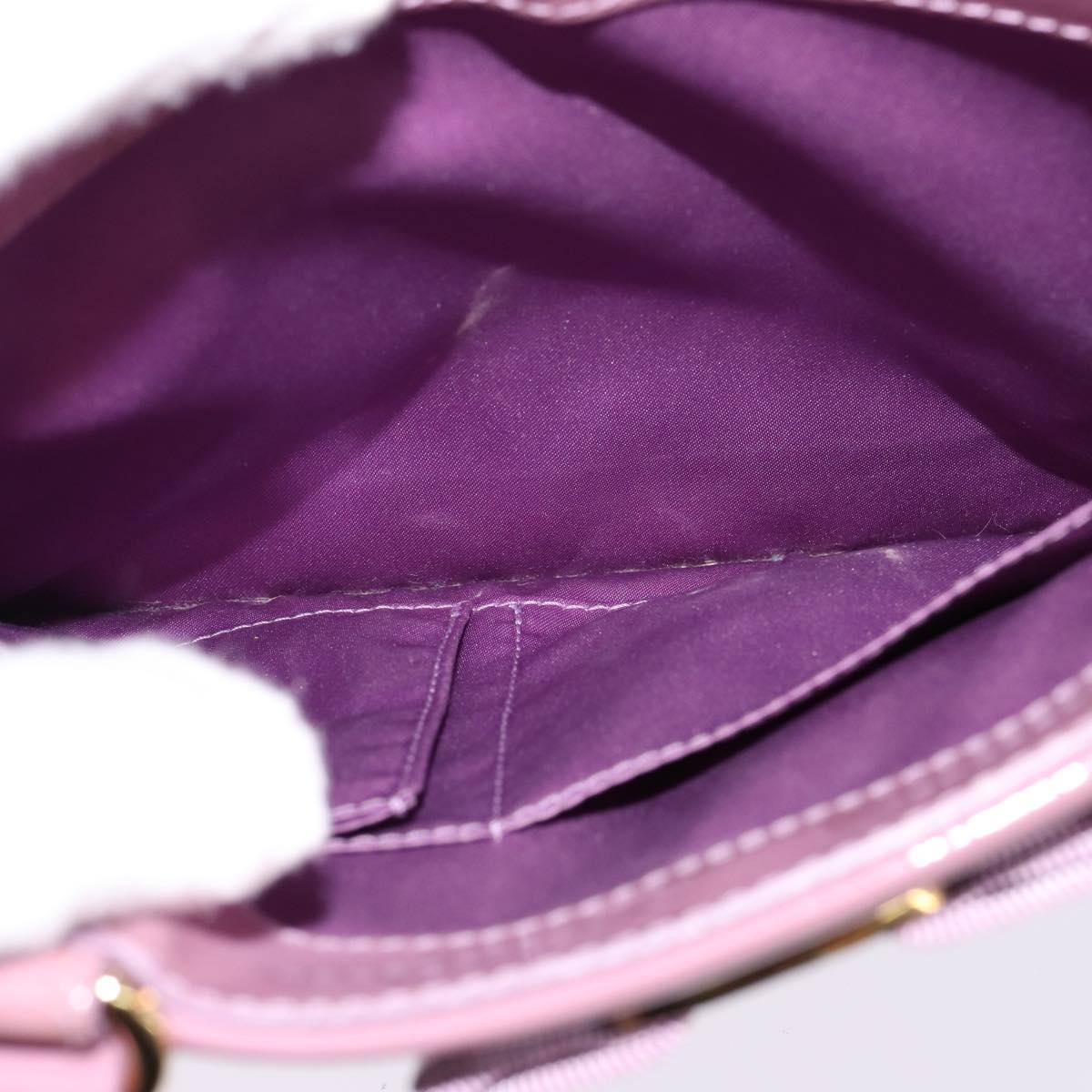 Salvatore Ferragamo Vala Hand Bag Enamel 2way Purple Gold Auth 142888