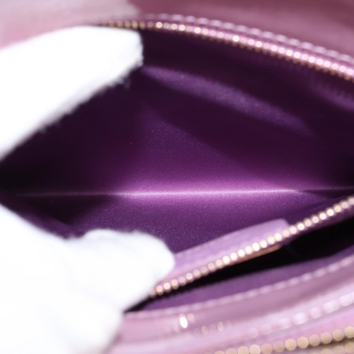Salvatore Ferragamo Vala Hand Bag Enamel 2way Purple Gold Auth 142888