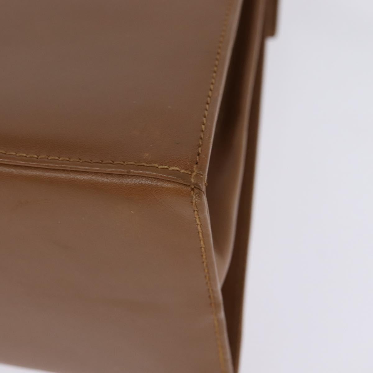 Salvatore Ferragamo Gancini Hand Bag Leather 2way Brown Gold Auth 142889