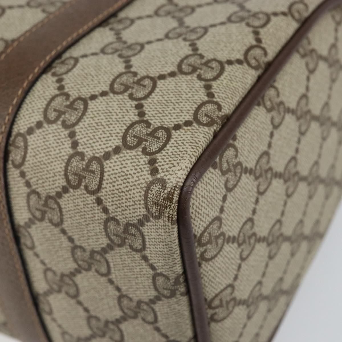 GUCCI GG Supreme Web Sherry Line Boston Bag PVC Beige Gold 40 02 006 Auth 142894
