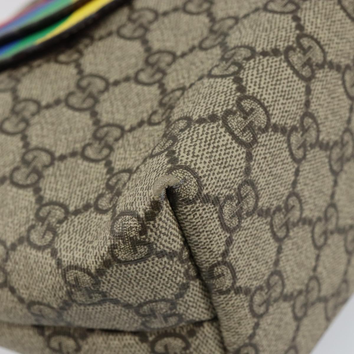 GUCCI GG Supreme Hand Bag PVC Beige 550768 Auth 142895