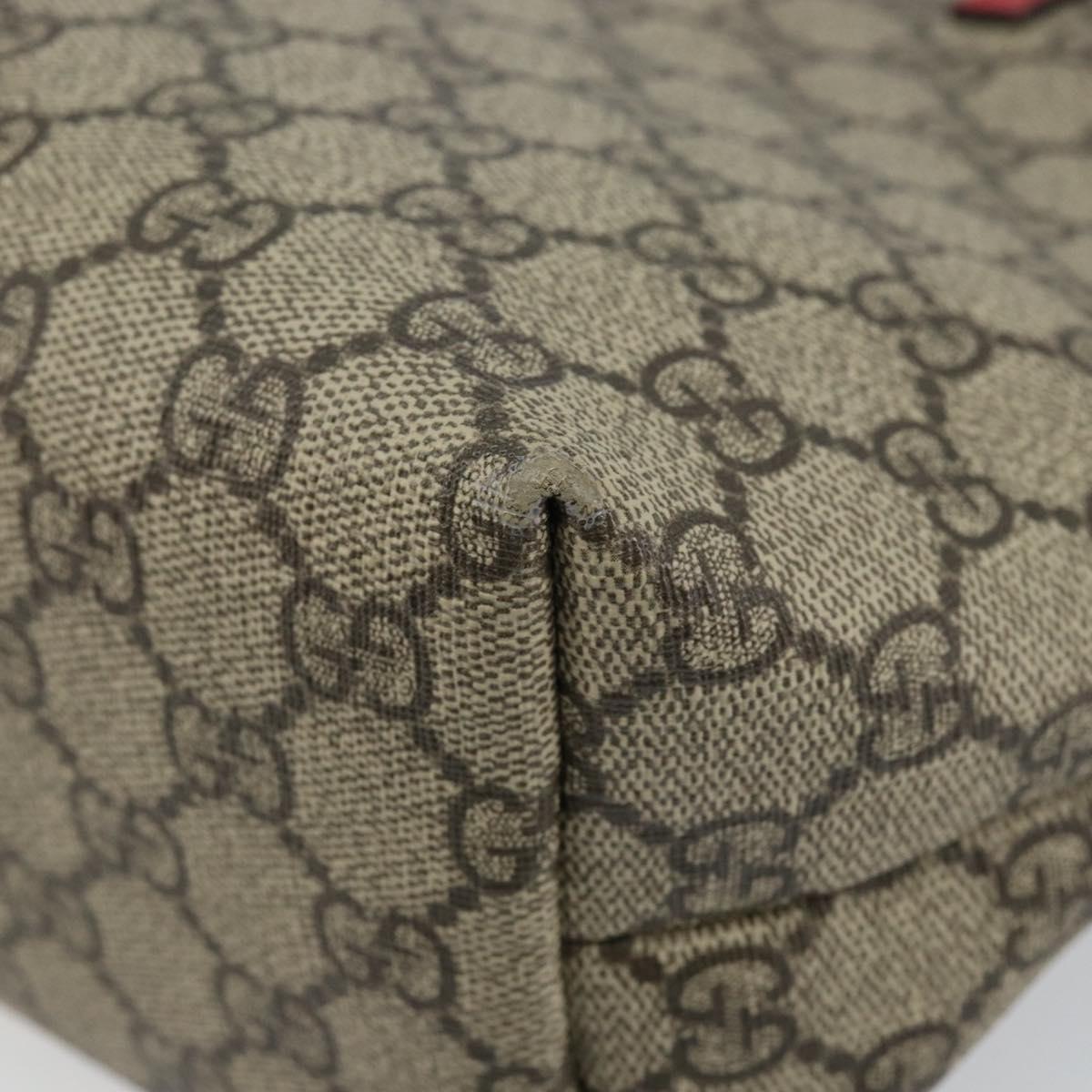 GUCCI GG Supreme Hand Bag PVC Beige 550768 Auth 142895