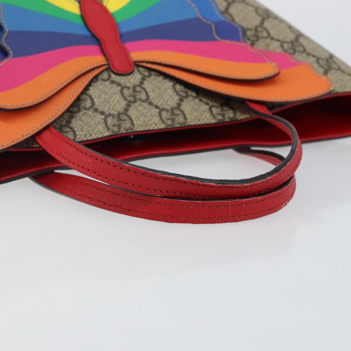 GUCCI GG Supreme Hand Bag PVC Beige 550768 Auth 142895