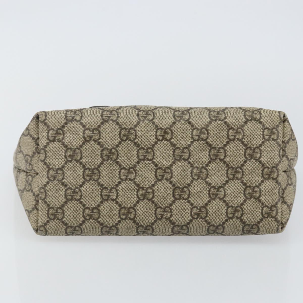 GUCCI GG Supreme Hand Bag PVC Beige 550768 Auth 142895