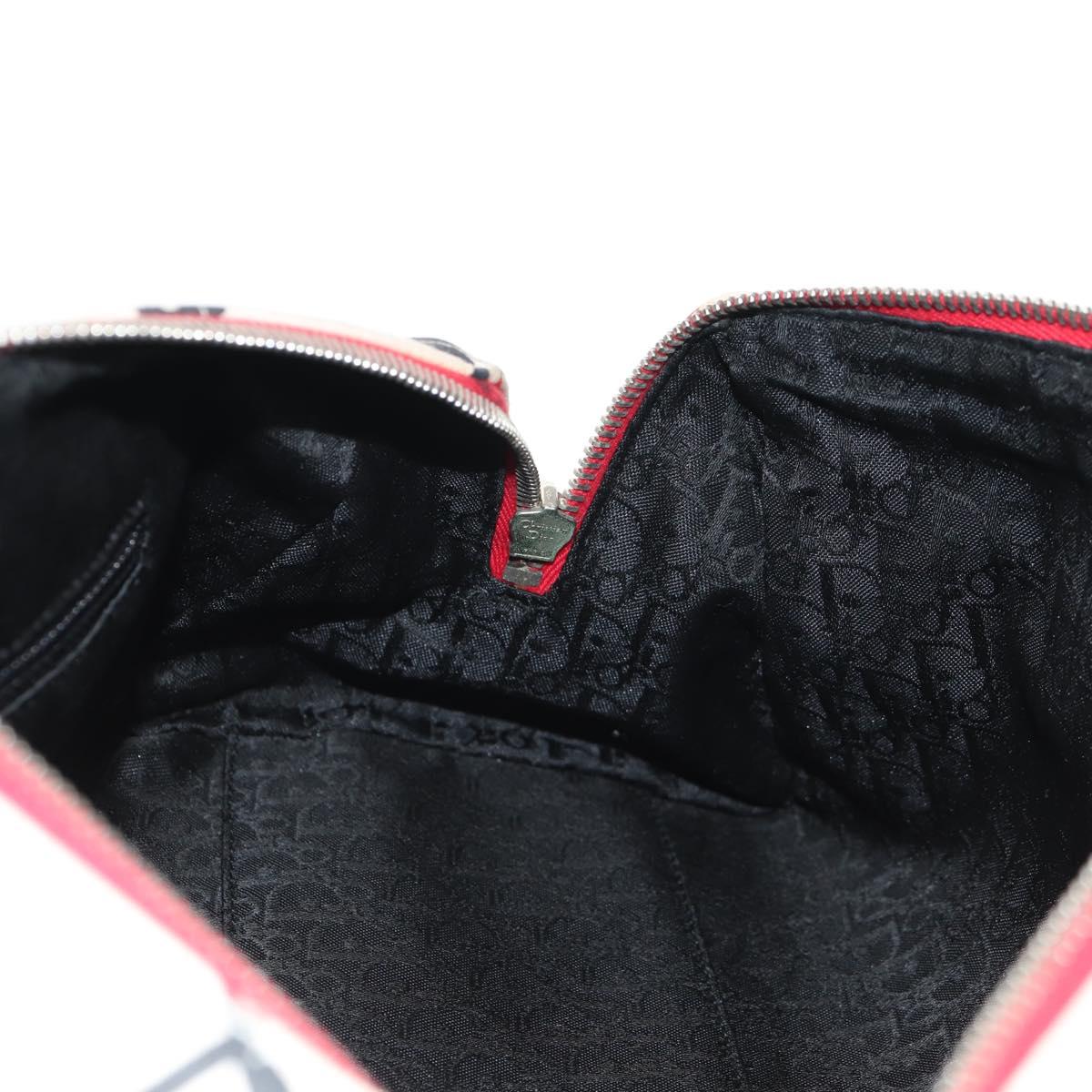 Christian Dior Hardcore Boston Bag Canvas White Red Auth 142899A