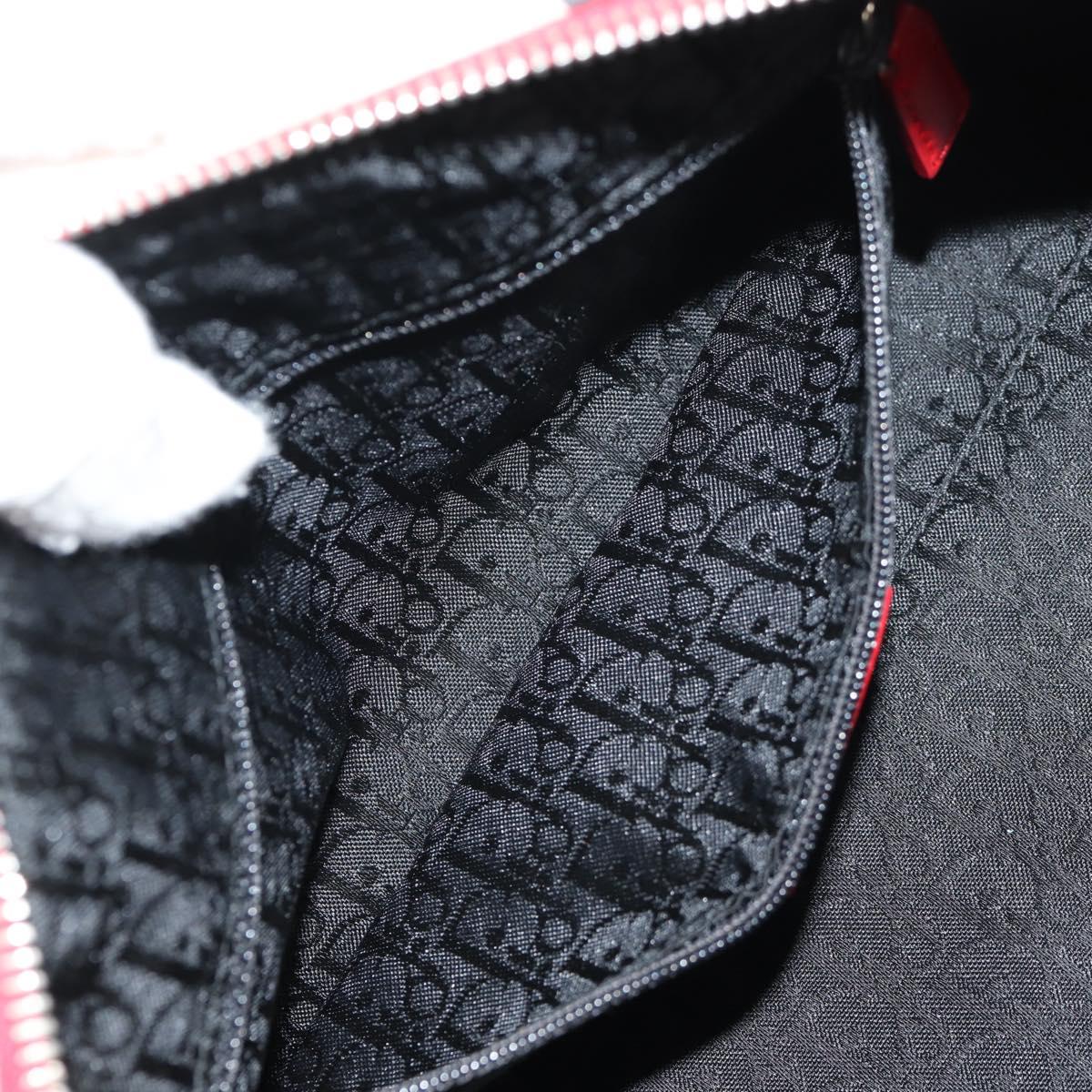 Christian Dior Hardcore Boston Bag Canvas White Red Auth 142899A