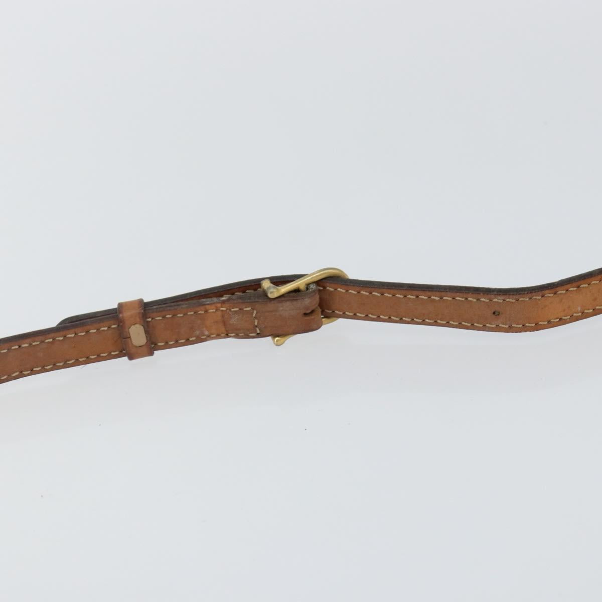 CELINE Macadam Canvas Shoulder Bag PVC Beige Gold Auth 142901
