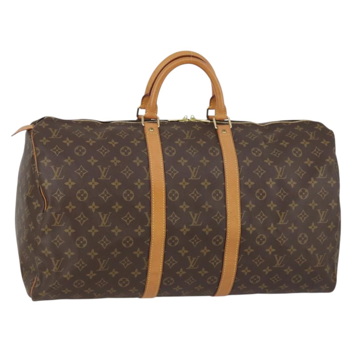 LOUIS VUITTON Monogram Keepall 55 Boston Bag M41424 LV Auth 142917