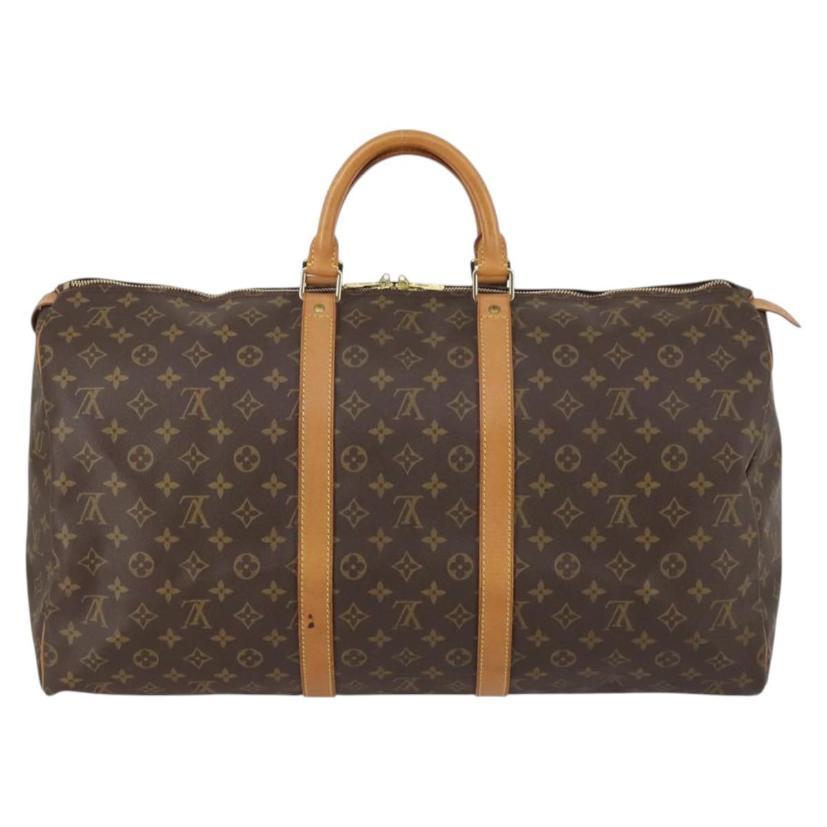 LOUIS VUITTON Monogram Keepall 55 Boston Bag M41424 LV Auth 142917