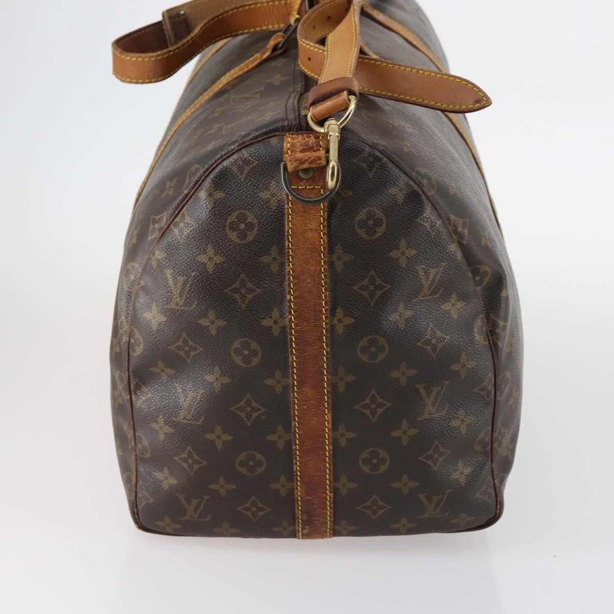 LOUIS VUITTON Monogram Keepall Bandouliere 55 Boston Bag M41414 LV Auth 142919