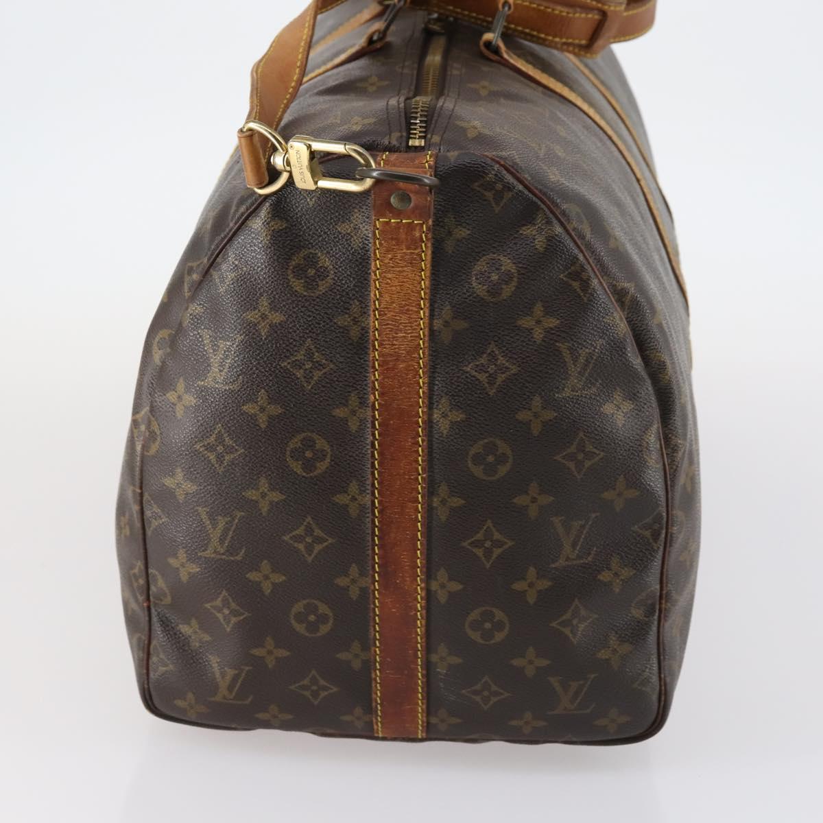 LOUIS VUITTON Monogram Keepall Bandouliere 55 Boston Bag M41414 LV Auth 142919