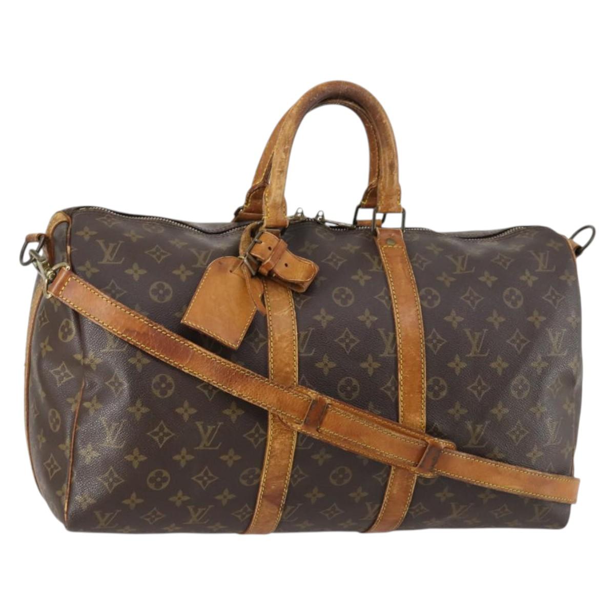 LOUIS VUITTON Monogram Keepall Bandouliere 45 Boston Bag M41418 LV Auth 142920