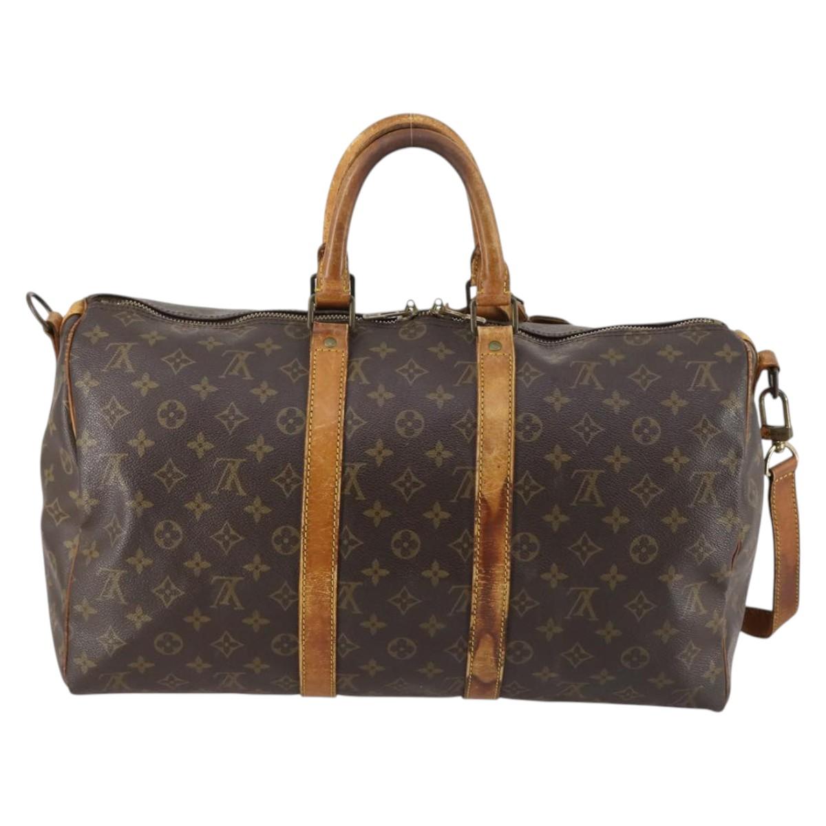 LOUIS VUITTON Monogram Keepall Bandouliere 45 Boston Bag M41418 LV Auth 142920