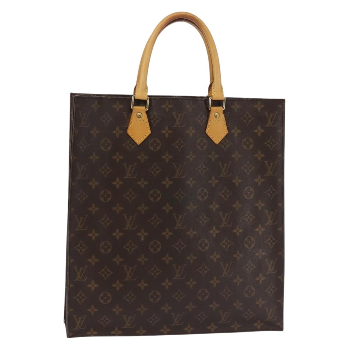 LOUIS VUITTON Monogram Sac Plat Hand Bag M51140 LV Auth 142922