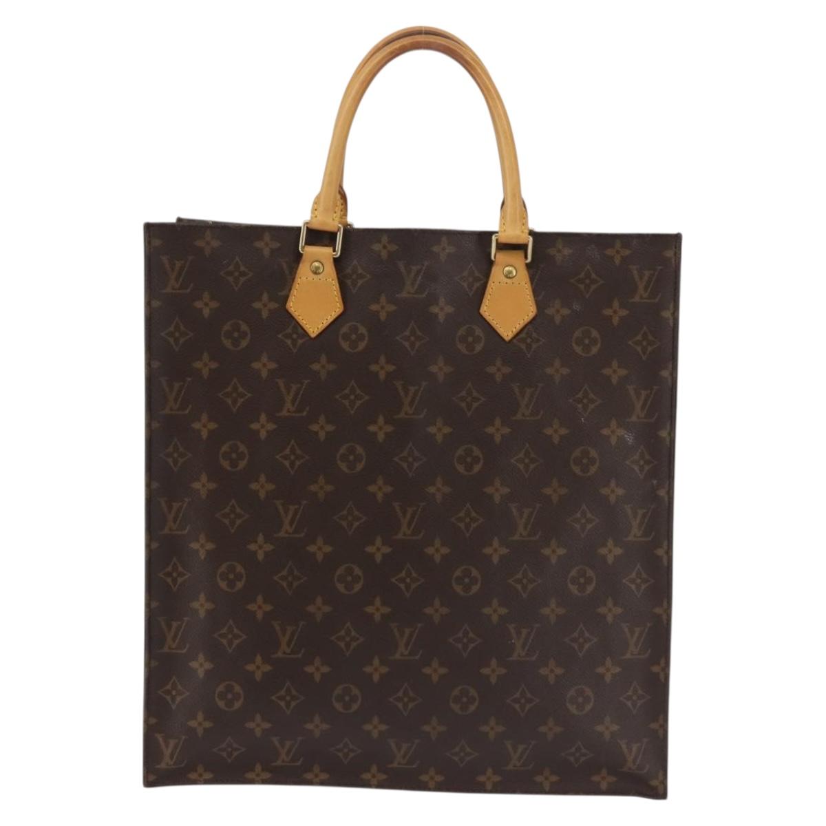 LOUIS VUITTON Monogram Sac Plat Hand Bag M51140 LV Auth 142922