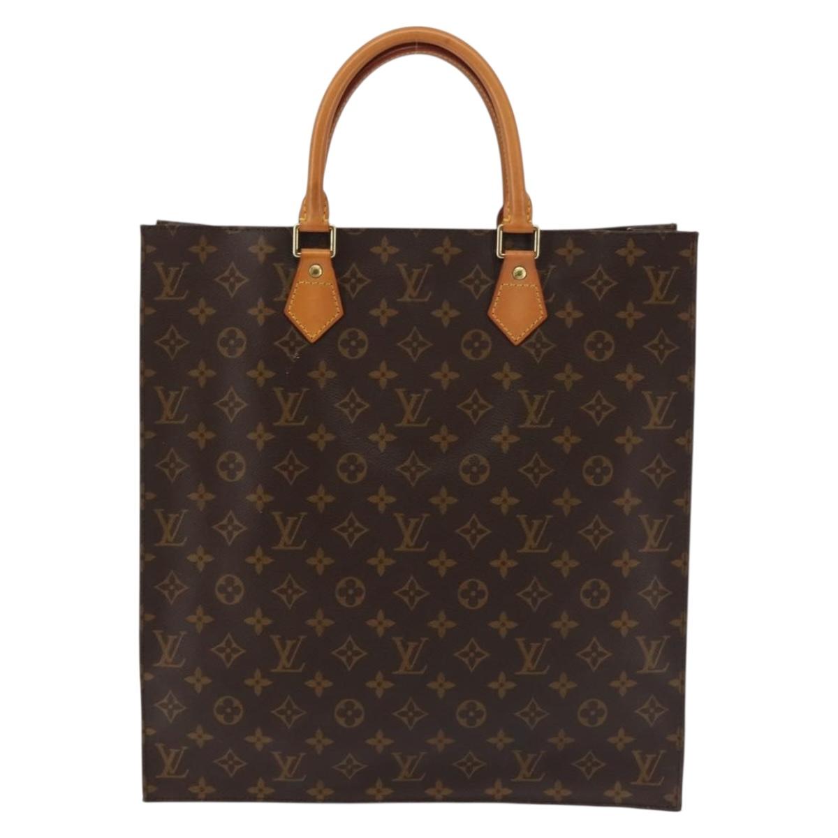 LOUIS VUITTON Monogram Sac Plat Hand Bag M51140 LV Auth 142923