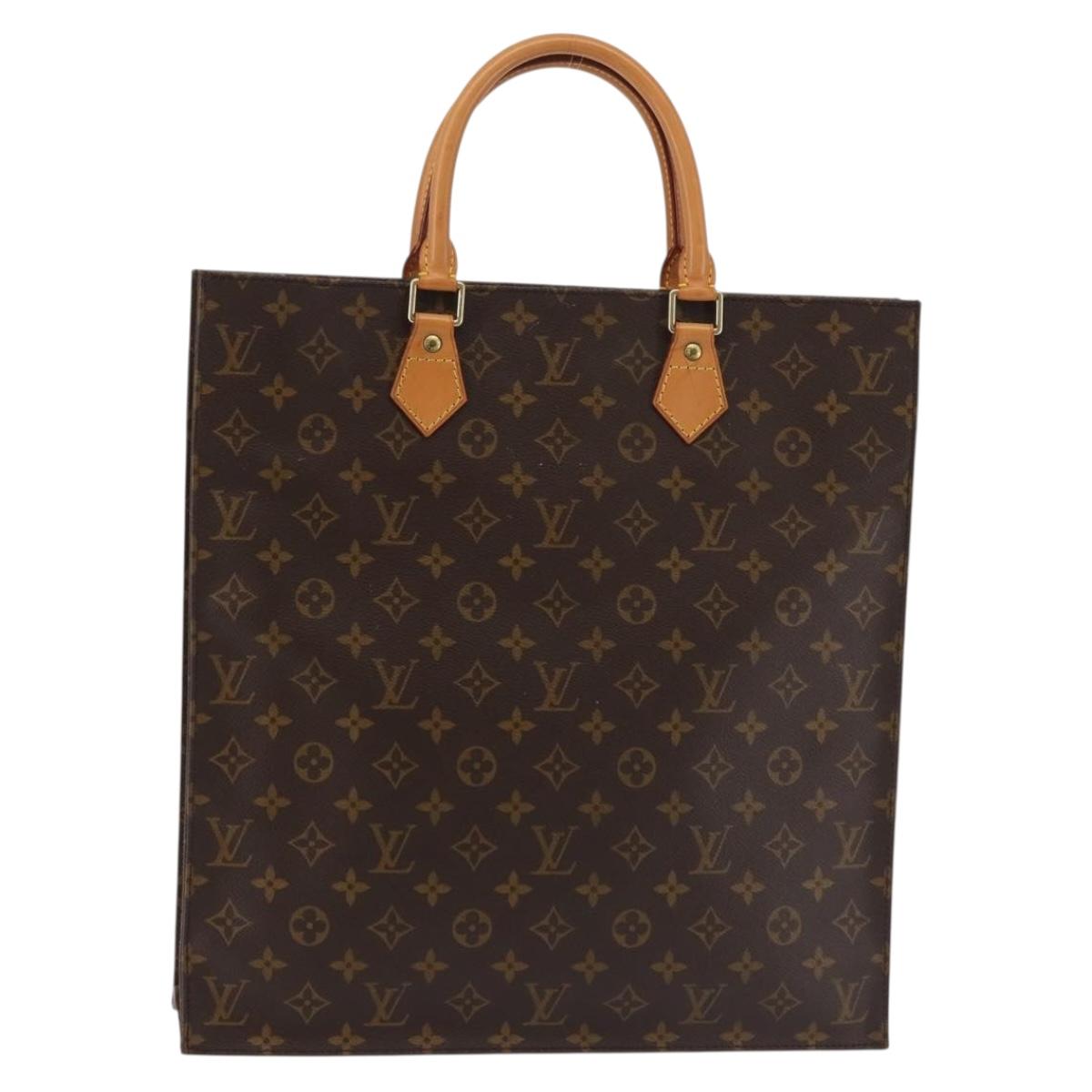 LOUIS VUITTON Monogram Sac Plat Hand Bag M51140 LV Auth 142924
