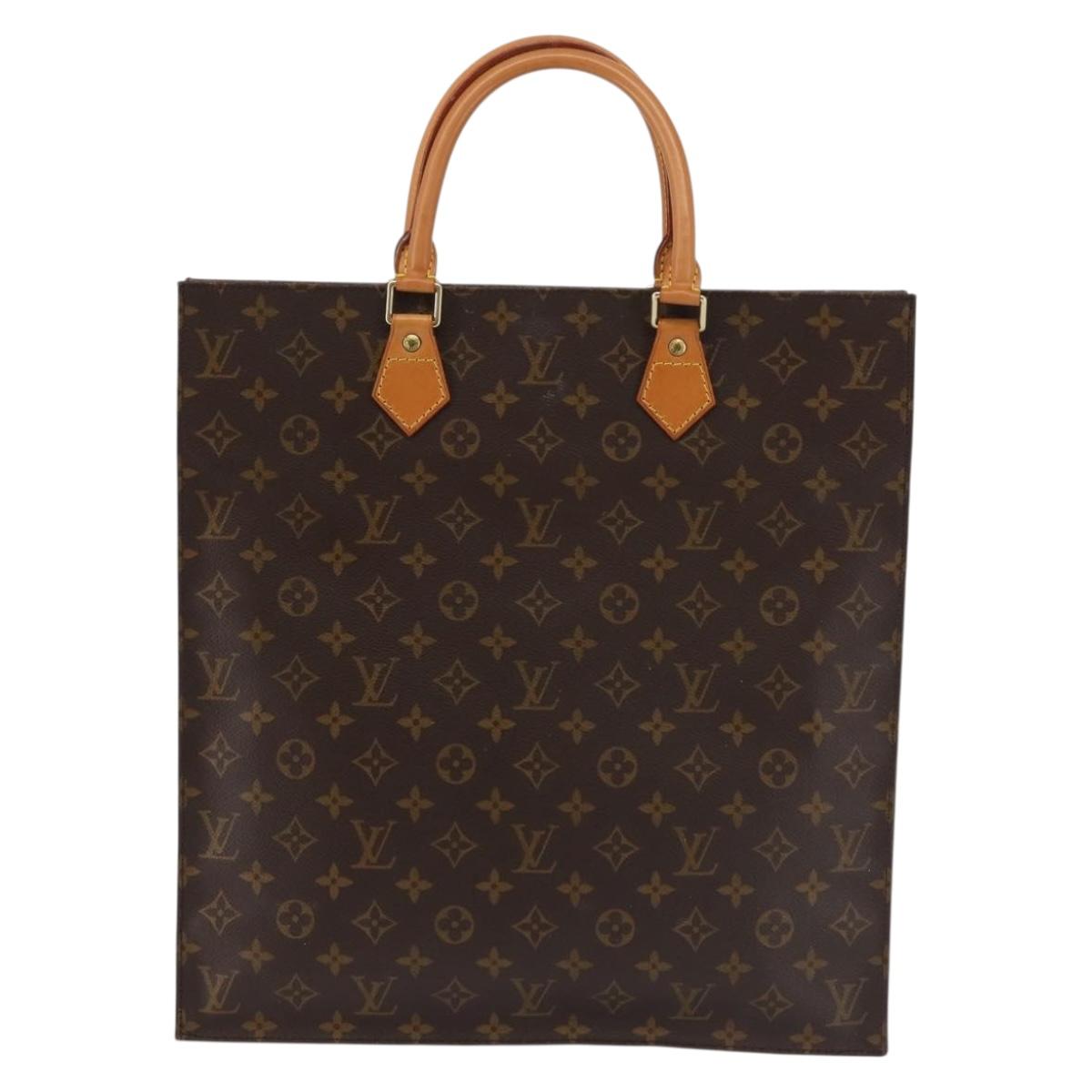 LOUIS VUITTON Monogram Sac Plat Hand Bag M51140 LV Auth 142924