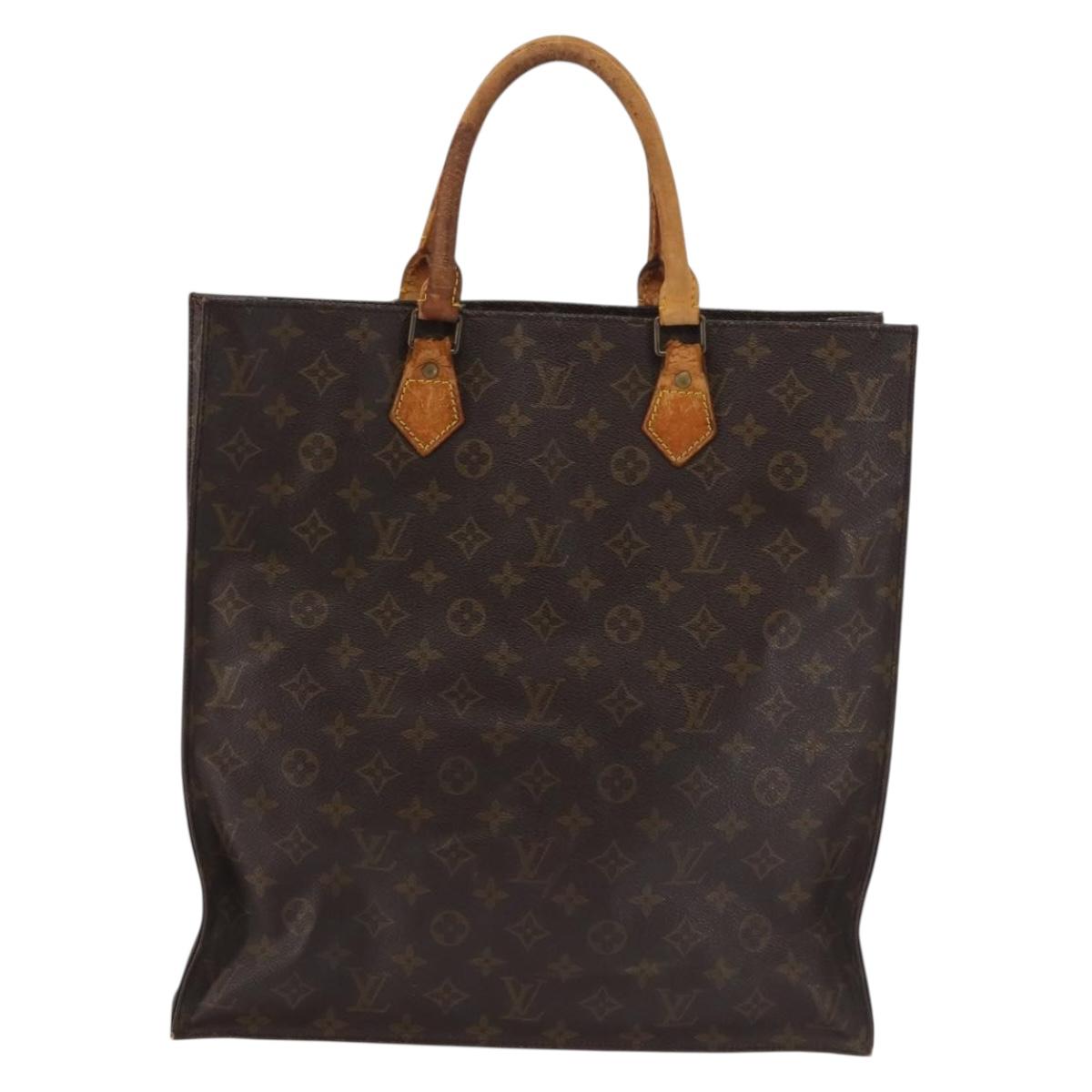 LOUIS VUITTON Monogram Sac Plat Hand Bag M51140 LV Auth 142925