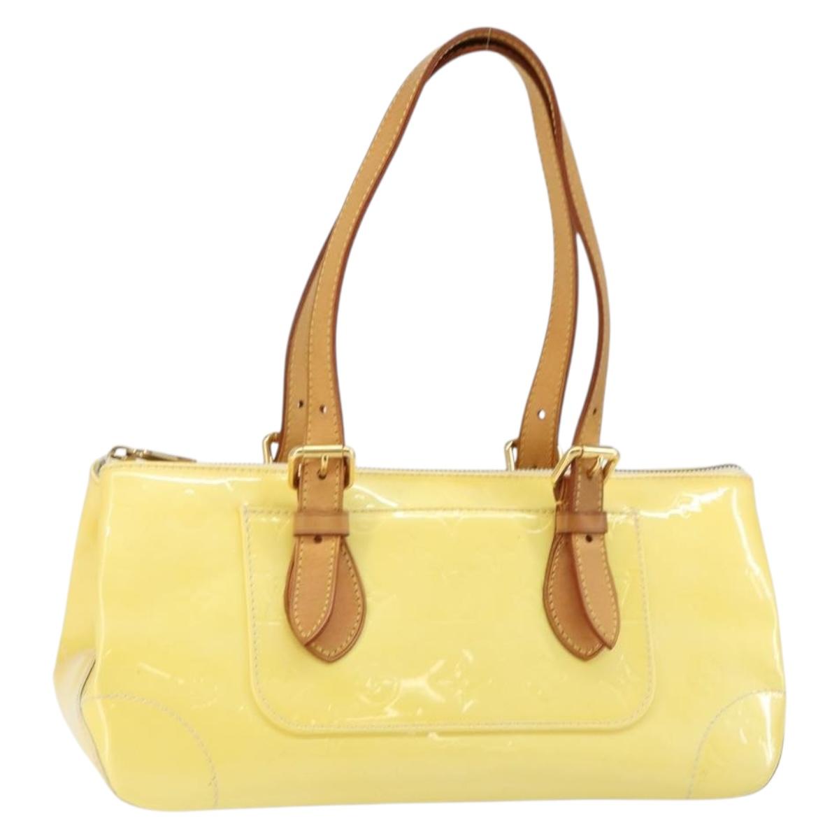 LOUIS VUITTON Monogram Vernis Rosewood Avenue Hand Bag Perle M93508 Auth 142934