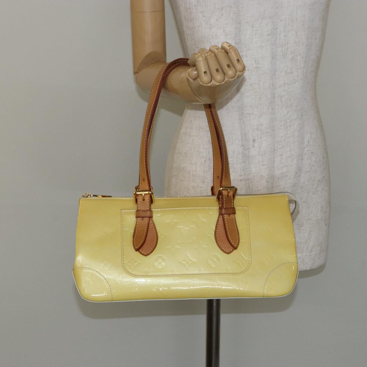 LOUIS VUITTON Monogram Vernis Rosewood Avenue Hand Bag Perle M93508 Auth 142934