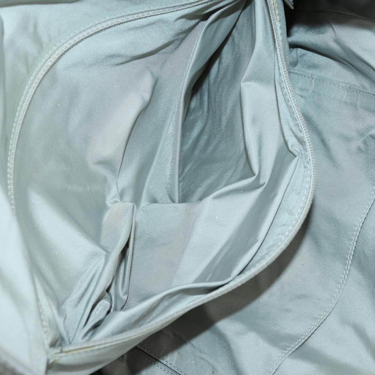 CHANEL Paris Biarritz GM Tote Bag Coated Canvas White Silver CC Auth 142940