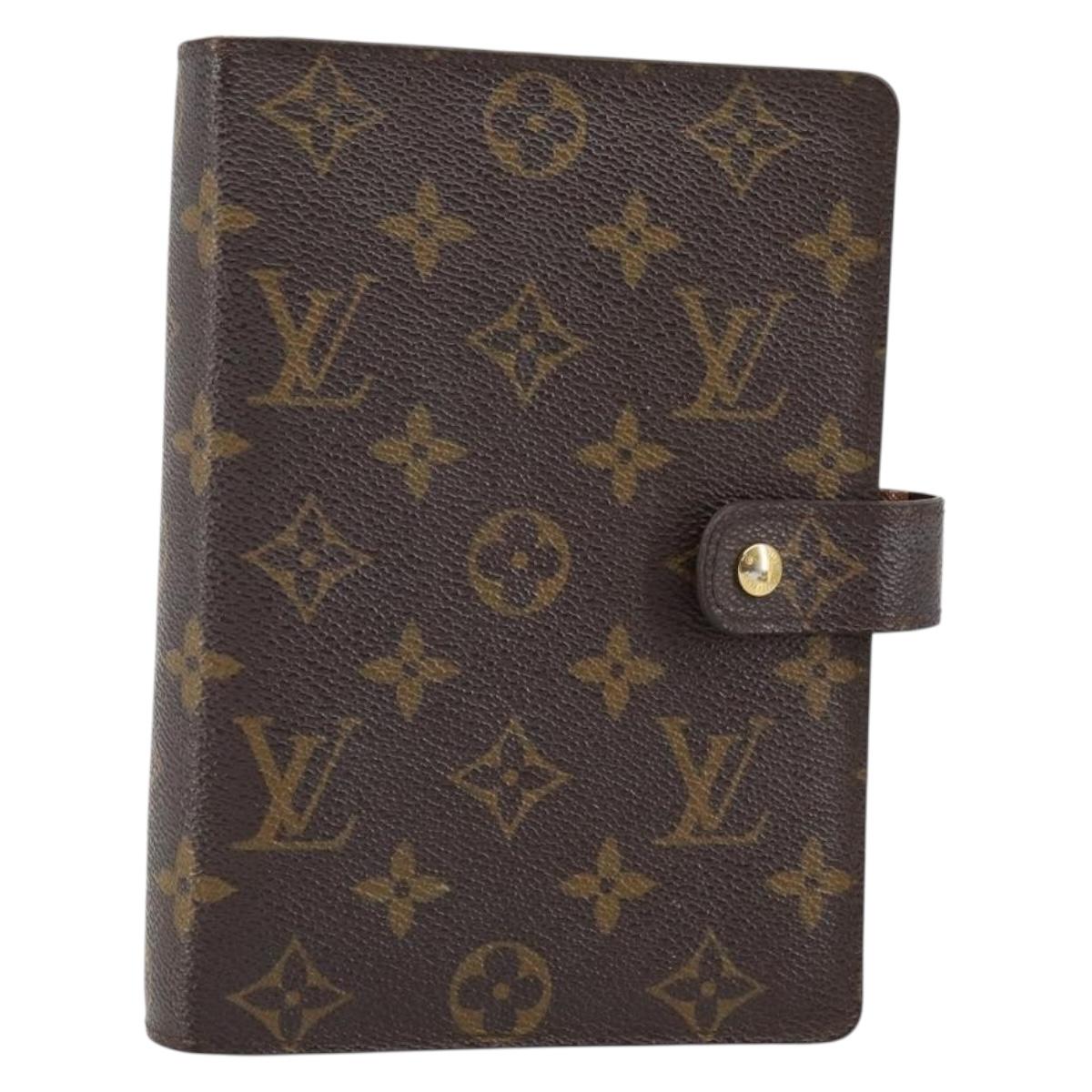 LOUIS VUITTON Monogram Agenda MM Day Planner Cover R20105 LV Auth 142944