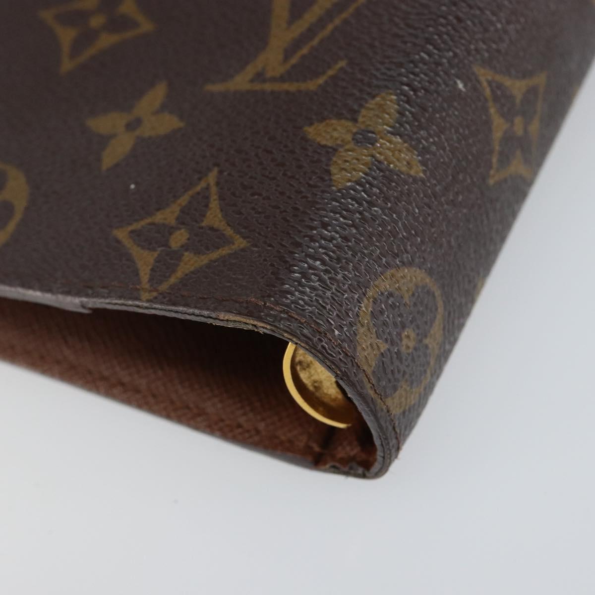 LOUIS VUITTON Monogram Agenda MM Day Planner Cover R20105 LV Auth 142944