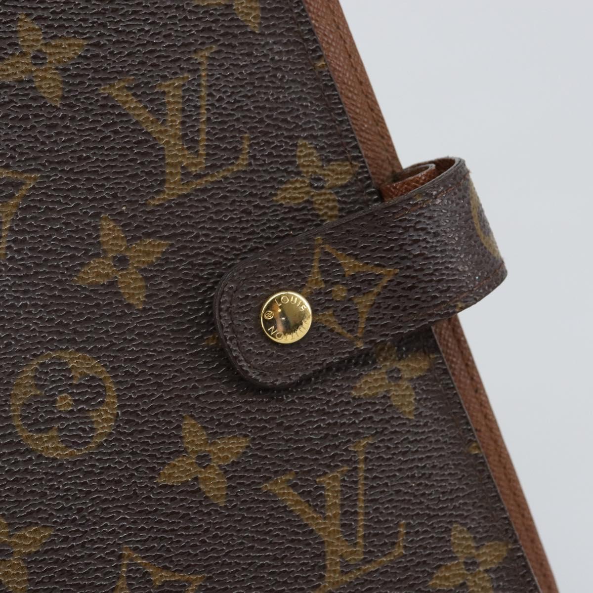 LOUIS VUITTON Monogram Agenda MM Day Planner Cover R20105 LV Auth 142944
