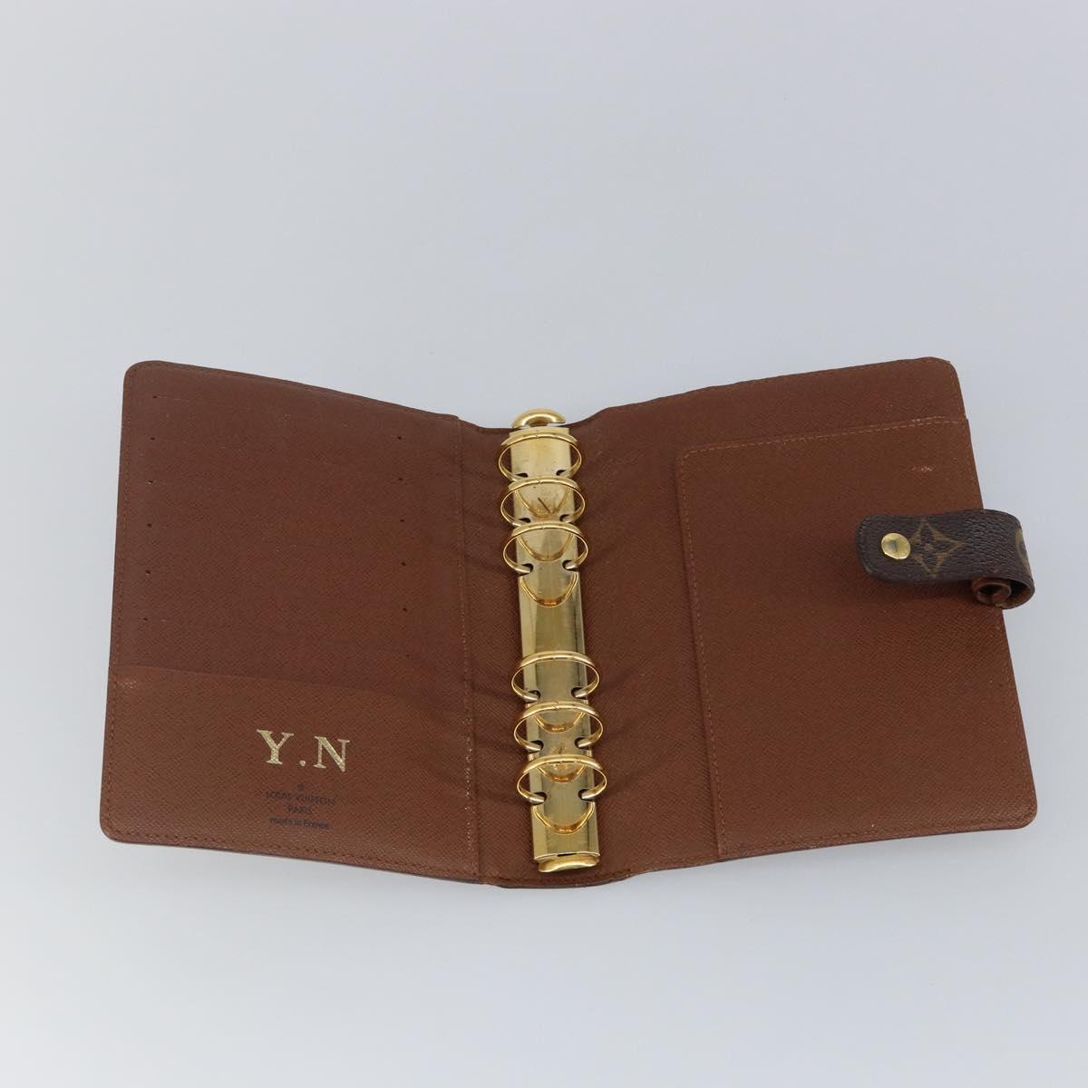 LOUIS VUITTON Monogram Agenda MM Day Planner Cover R20105 LV Auth 142944