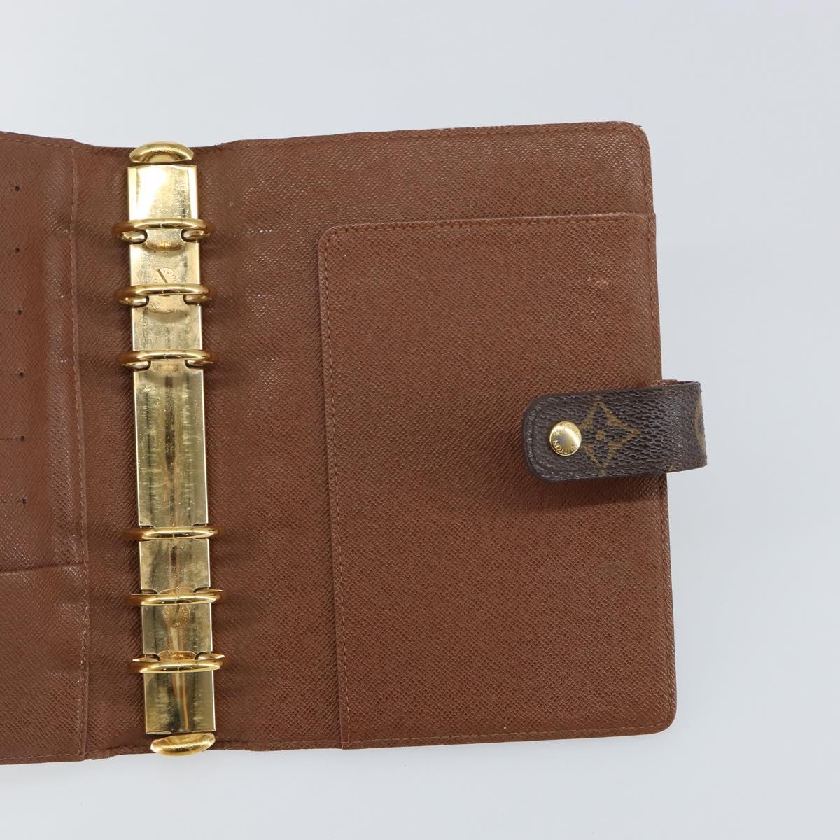 LOUIS VUITTON Monogram Agenda MM Day Planner Cover R20105 LV Auth 142944