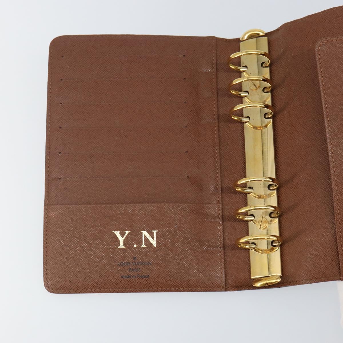 LOUIS VUITTON Monogram Agenda MM Day Planner Cover R20105 LV Auth 142944