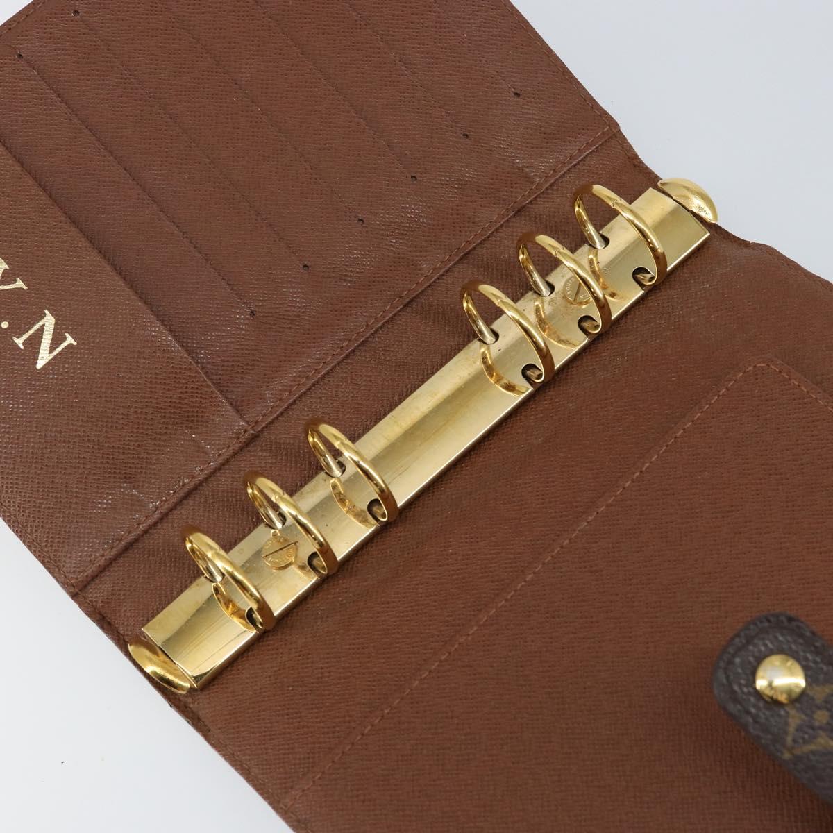 LOUIS VUITTON Monogram Agenda MM Day Planner Cover R20105 LV Auth 142944