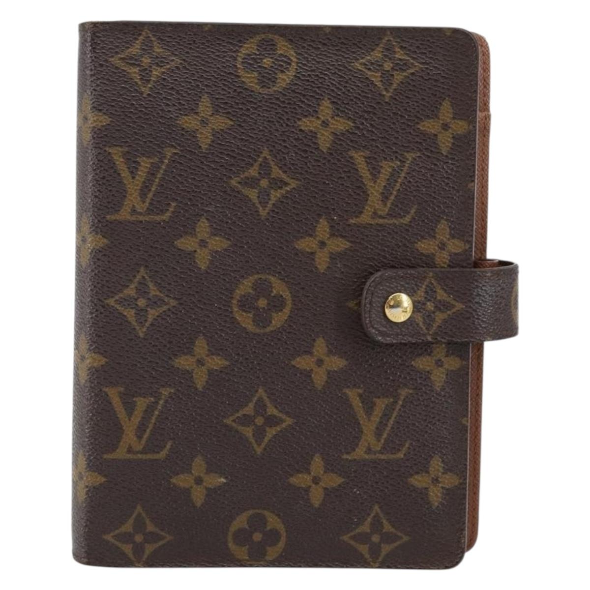 LOUIS VUITTON Monogram Agenda MM Day Planner Cover R20105 LV Auth 142944