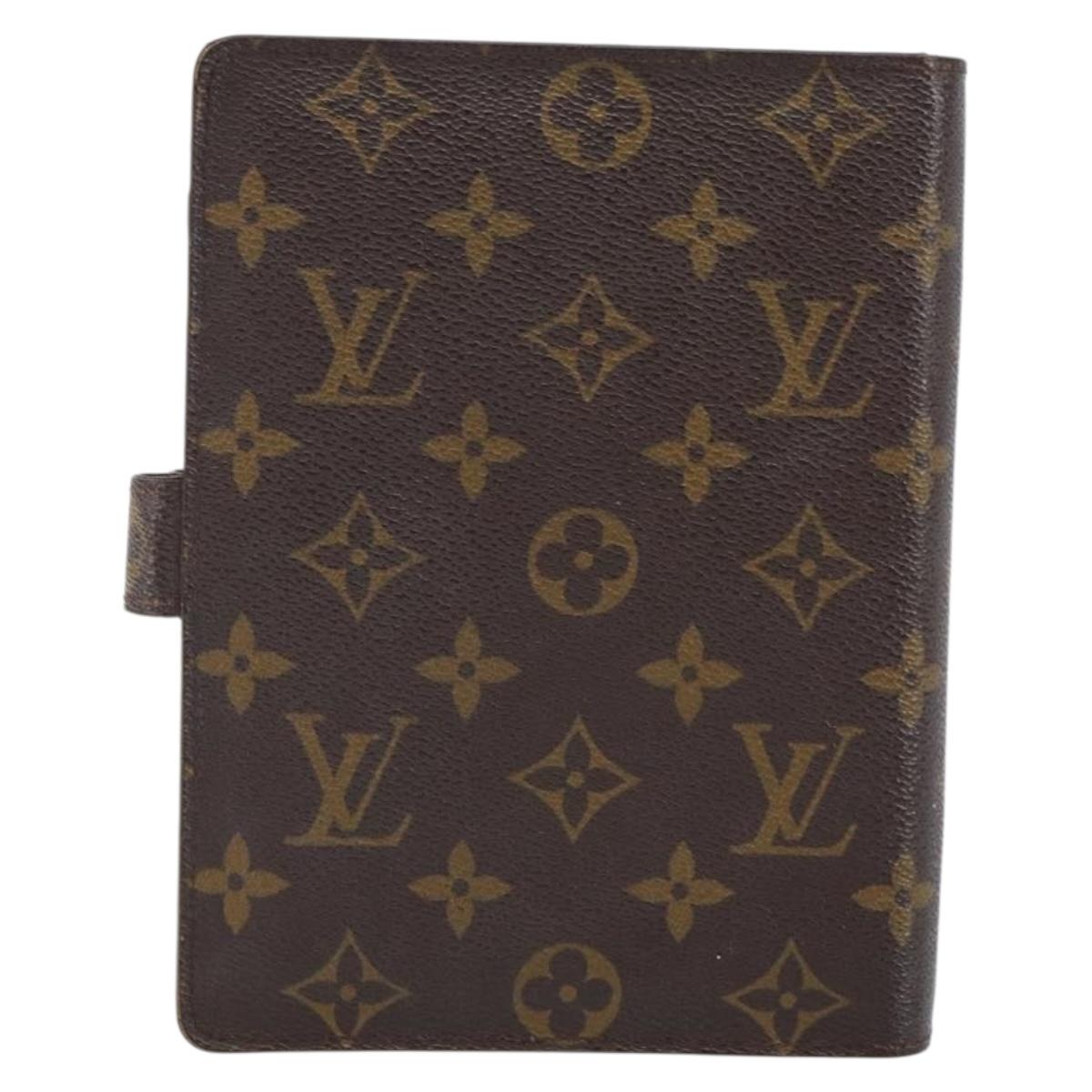 LOUIS VUITTON Monogram Agenda MM Day Planner Cover R20105 LV Auth 142944