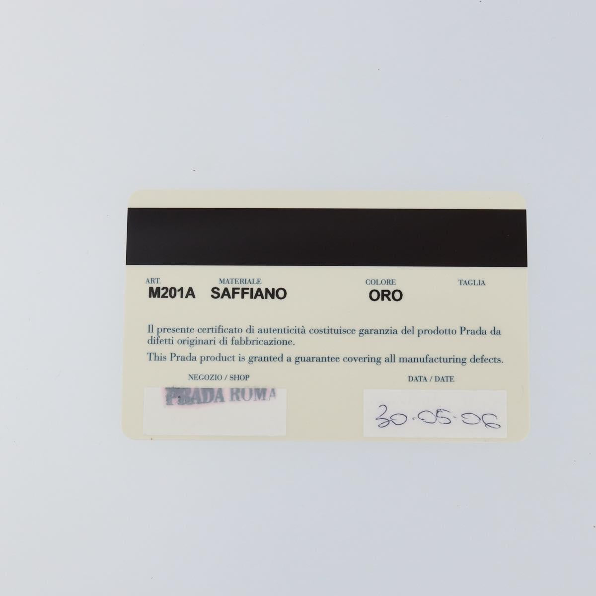 PRADA Long Wallet Safiano leather Gold Auth 142948