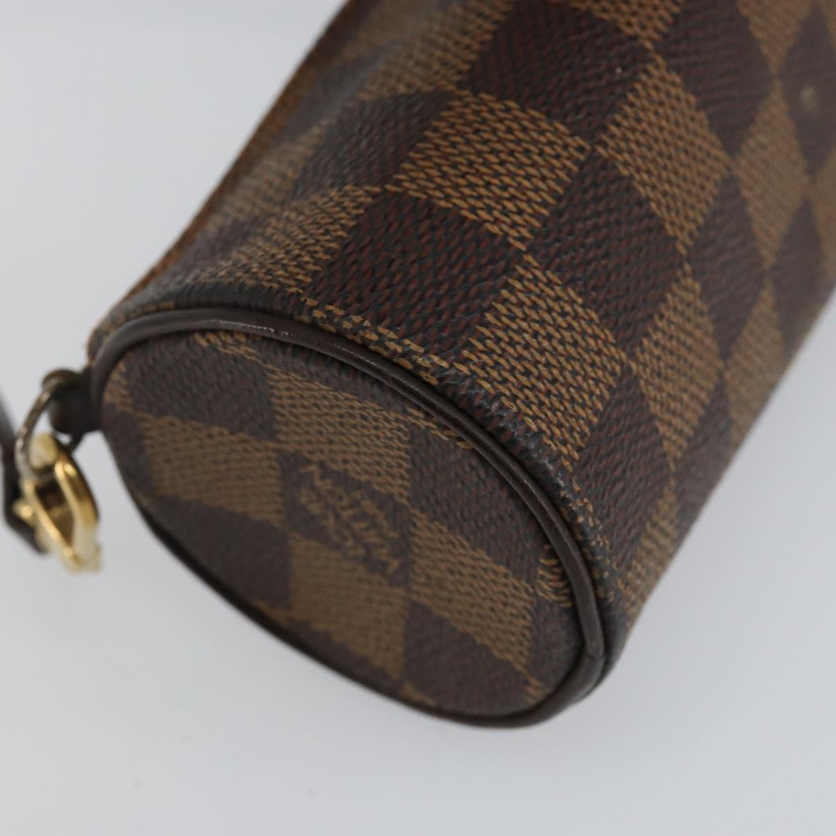 LOUIS VUITTON Damier Ebene Papillon Pouch LV Auth 142954